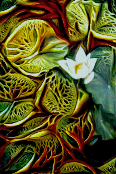 Grafika cyfrowa / sztuka generowana cyfrowo zatytułowany „Lotus” autorstwa Susan Maxwell Schmidt, Oryginalna praca, Malarstw…