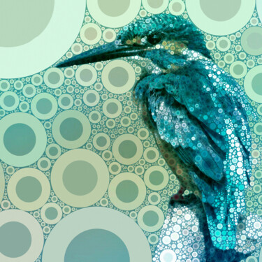 Digitale Kunst getiteld "The Kingfisher" door Susan Maxwell Schmidt, Origineel Kunstwerk, Foto Montage