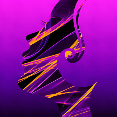 Digitale Kunst getiteld "The Jazz Singer" door Susan Maxwell Schmidt, Origineel Kunstwerk, Digitaal Schilderwerk