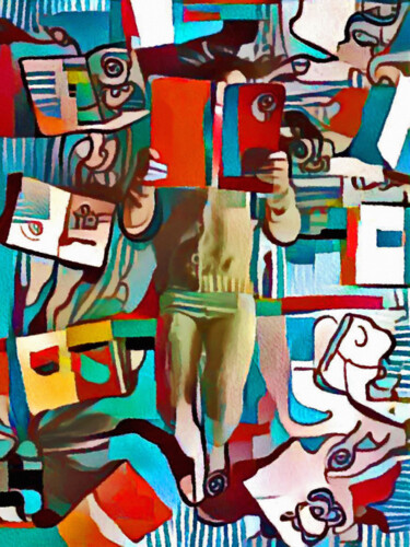Digitale Kunst mit dem Titel "Reading Is Fun and…" von Susan Maxwell Schmidt, Original-Kunstwerk, Digitale Malerei
