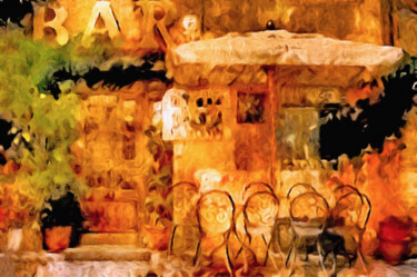 Digital Arts titled "Corner Cafe" by Susan Maxwell Schmidt, Original Artwork, Digital Painting
