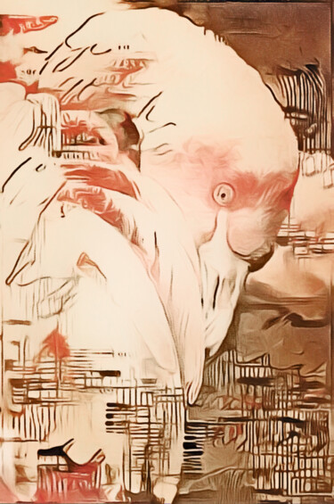 Цифровое искусство под названием "Flamingo Chic" - Susan Maxwell Schmidt, Подлинное произведение искусства, Цифровая живопись
