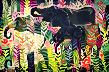 Digitale Kunst mit dem Titel "Wildlife of Africa…" von Susan Maxwell Schmidt, Original-Kunstwerk, Digitale Malerei