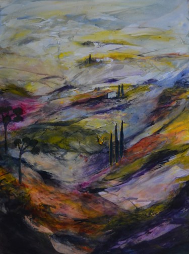 Colour fusions - Original Painting Painting titled "Colour fusions - Or…" by Susan Monk, Original Art, Acrylic
