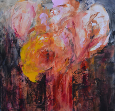 Painting titled "Flower Magic - Orig…" by Susan Monk, Original Artwork, Acrylic