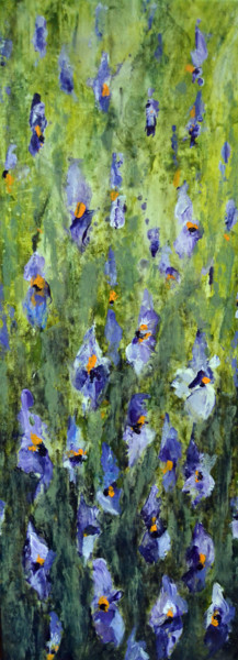 Pittura intitolato "Wild Irises - Origi…" da Susan Monk, Opera d'arte originale, Acrilico