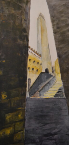 Painting titled "Torre Grosso S.G." by Susan Monk, Original Artwork, Acrylic