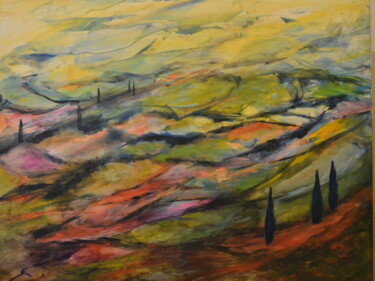 Painting titled "Turgoise Haze" by Susan Monk, Original Artwork, Acrylic