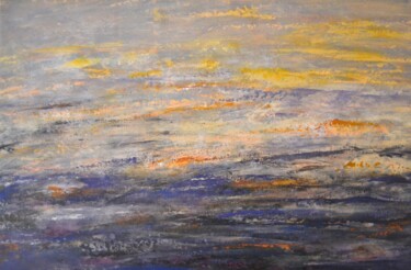 Painting titled "Mists with sunrise…" by Susan Monk, Original Artwork, Acrylic