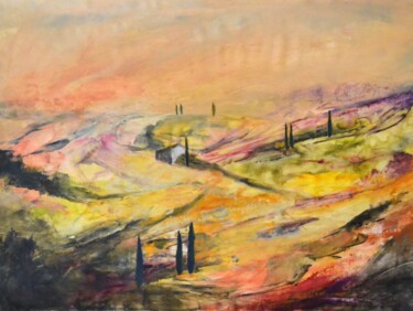 Peinture intitulée "Tuscan Suggestion -…" par Susan Monk, Œuvre d'art originale, Acrylique