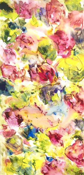 Malerei mit dem Titel "Some Rose buds" von Susan Monk, Original-Kunstwerk, Acryl