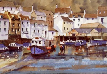 Painting titled "POLPERRO" by Susan Shaw, Original Artwork, Oil
