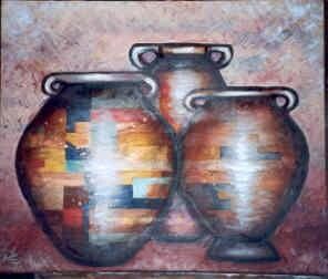 Pintura titulada ""tres vasijas"" por Susana D Momo, Obra de arte original, Oleo