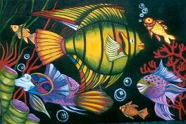 Pintura titulada "peces tropicales" por Susana D Momo, Obra de arte original, Oleo