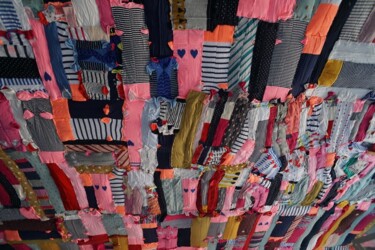 Arte tessile intitolato "Love Socks#3" da Susana Ribeiro, Opera d'arte originale, Tessuto