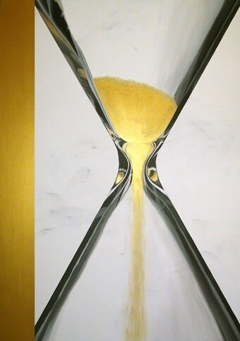 Painting titled "Time is made of Gold" by Susana Ribeiro, Original Artwork