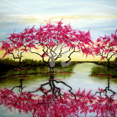 Painting titled "The flowery Trees" by Susanart, Original Artwork, Oil