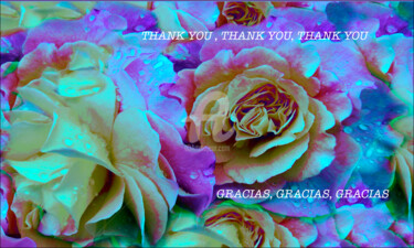 Digitale Kunst mit dem Titel "THANK YOU" von Susana Wildner Fox, Original-Kunstwerk, Digitale Malerei