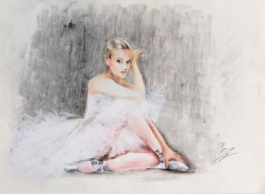 Ζωγραφική με τίτλο "Ballet dancer 22" από Susana Zarate, Αυθεντικά έργα τέχνης, Παστέλ