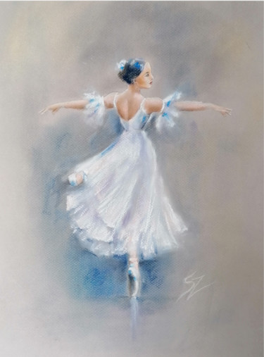 Malerei mit dem Titel "Ballet dancer 52" von Susana Zarate, Original-Kunstwerk, Pastell