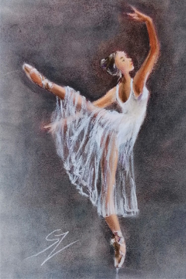 Painting titled "Ballet dancer 54" by Susana Zarate, Original Artwork, Pastel