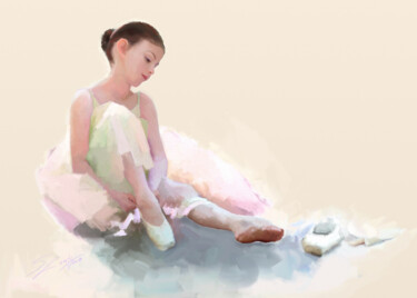 Arte digital titulada "Little ballerina ty…" por Susana Zarate, Obra de arte original, Pintura Digital