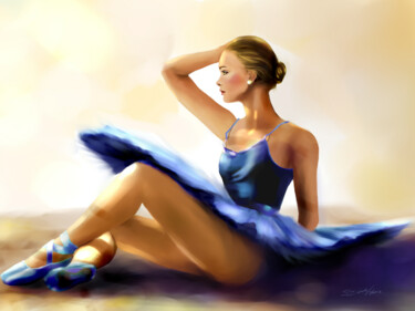 数字艺术 标题为“Ballet dancer in Bl…” 由Susana Zarate, 原创艺术品, 数字油画