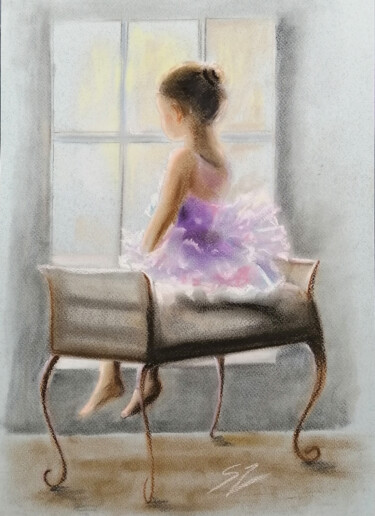 Schilderij getiteld "Cuando yo sea grand…" door Susana Zarate, Origineel Kunstwerk, Pastel