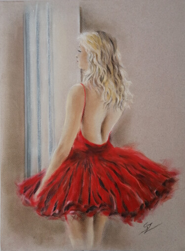 Schilderij getiteld "Ballet dancer 22.5" door Susana Zarate, Origineel Kunstwerk, Pastel