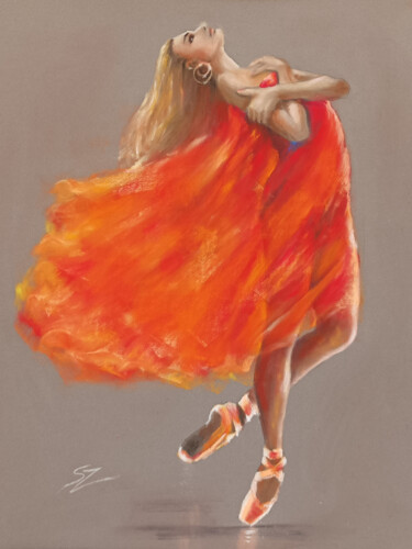 Schilderij getiteld "Ballet dancer 22-16" door Susana Zarate, Origineel Kunstwerk, Pastel