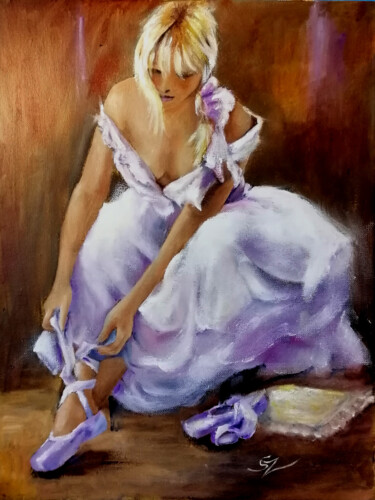 Painting titled "Ballet Dancer 222" by Susana Zarate, Original Artwork, Oil