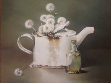 Ζωγραφική με τίτλο "Watering Wishes" από Susan Cairns, Αυθεντικά έργα τέχνης, Λάδι