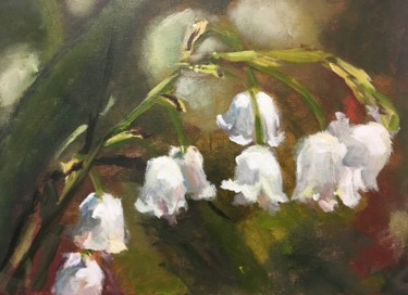 Картина под названием "Lily of the Valley" - Susan E Jones, Подлинное произведение искусства, Акрил