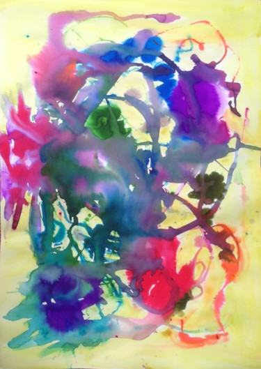 Peinture intitulée "Esprit du moment" par Matisse Sutterliti, Œuvre d'art originale, Encre