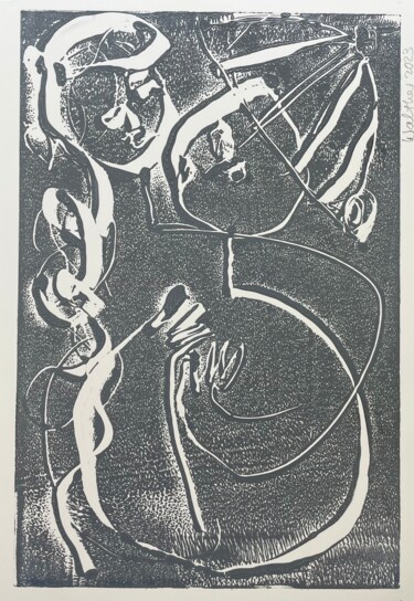 Printmaking titled "Dancing Cheek To Ch…" by Susanne Cäcilie Walther, Original Artwork, Monotype