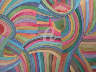 Pintura intitulada "vento" por Susanne Portmann, Obras de arte originais, Aquarela