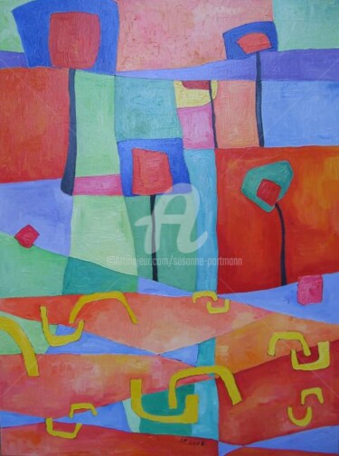Malerei mit dem Titel "prato" von Susanne Portmann, Original-Kunstwerk, Öl