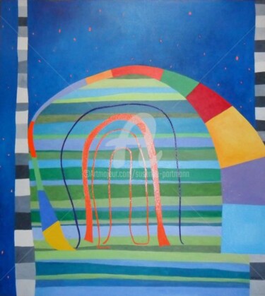 Pittura intitolato "arcobaleno" da Susanne Portmann, Opera d'arte originale