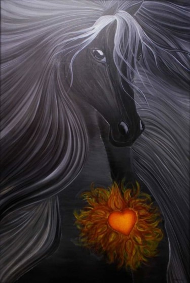 Malerei mit dem Titel "Wofür Dein Herz Bre…" von Susanne Rottmann, Original-Kunstwerk, Öl