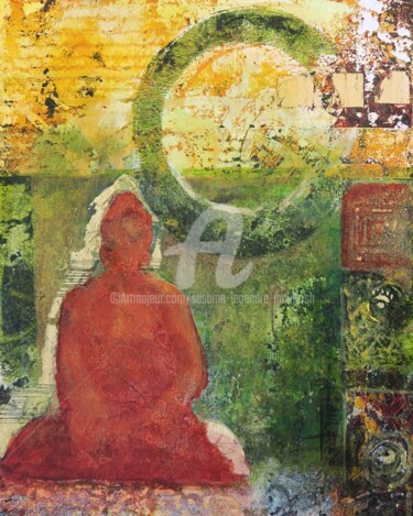 Gravures & estampes intitulée "Meditation" par Sushma Legendre Mcintosh, Œuvre d'art originale, Monotype