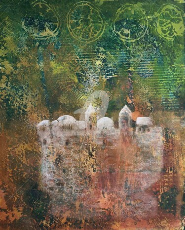 Estampas & grabados titulada "L'Orient Mystique" por Sushma Legendre Mcintosh, Obra de arte original, Monotipia