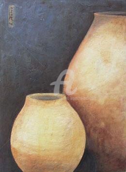 Peinture intitulée "Génies domestiques" par Sushma Legendre Mcintosh, Œuvre d'art originale