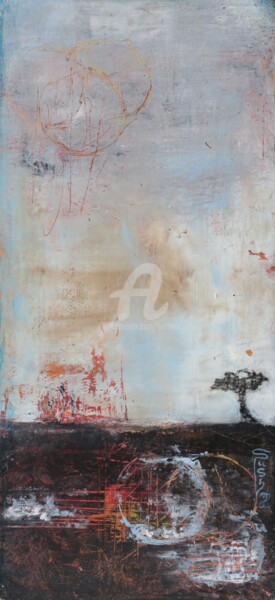 Pintura intitulada "The tree at the end…" por Sushma Legendre Mcintosh, Obras de arte originais, Óleo Montado em Painel de m…