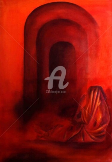 Painting titled "Attente" by Sushma Legendre Mcintosh, Original Artwork