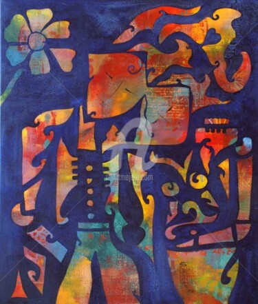 Peinture intitulée "Conter Fleurette" par Sushma Legendre Mcintosh, Œuvre d'art originale