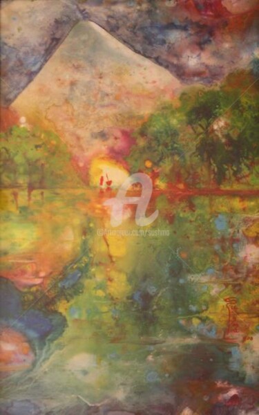 Pintura intitulada "Départ" por Sushma Legendre Mcintosh, Obras de arte originais