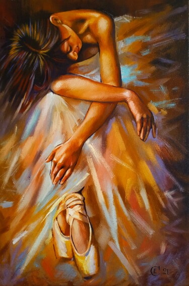 Malerei mit dem Titel "Ballerina Graceful…" von Helena Suslova, Original-Kunstwerk, Öl