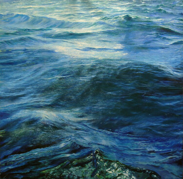 Pittura intitolato "mar" da Suso C. Ben, Opera d'arte originale, Olio Montato su Telaio per barella in legno