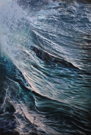 Painting titled "Olas del mar" by Suso C. Ben, Original Artwork, Oil