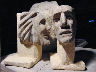 Scultura intitolato "Conto-che um segred…" da Susoescultordapedra, Opera d'arte originale, Pietra